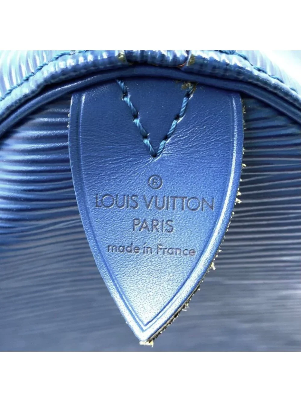 Louis Vuitton Speedy 30 Epi Toledo Blue Leather Handbag Gold